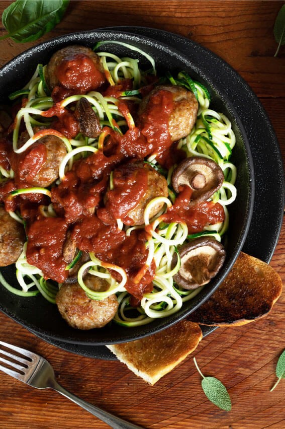 Zucchini Spaghetti and Meatballs Recipe