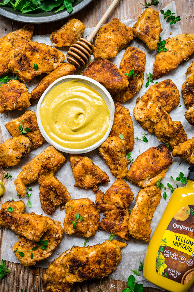 Whole30 Chicken Tenders with Organicville Yellow Mustard