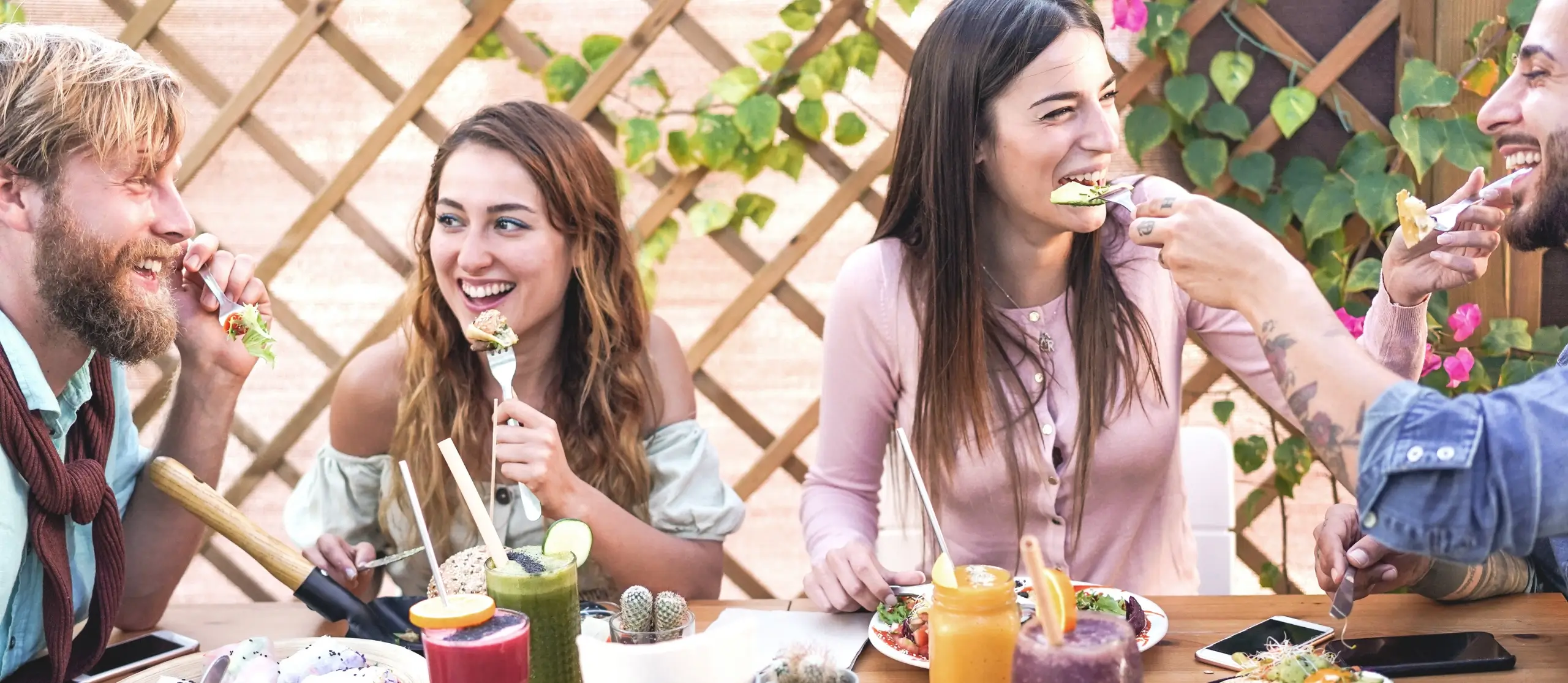 group of friends at table